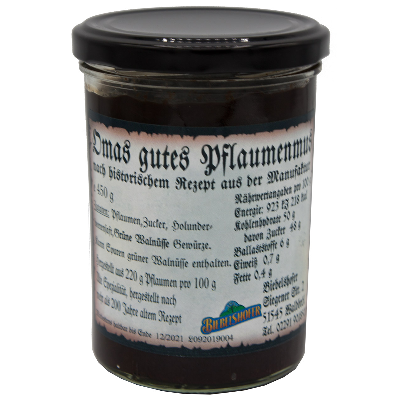 Pflaumenmus nach 200 Jahre altem Rezept – Omas gutes Pflaumenmus, 450g ...